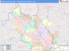 Elizabethtown-Fort Knox Metro Area Digital Map Color Cast Style